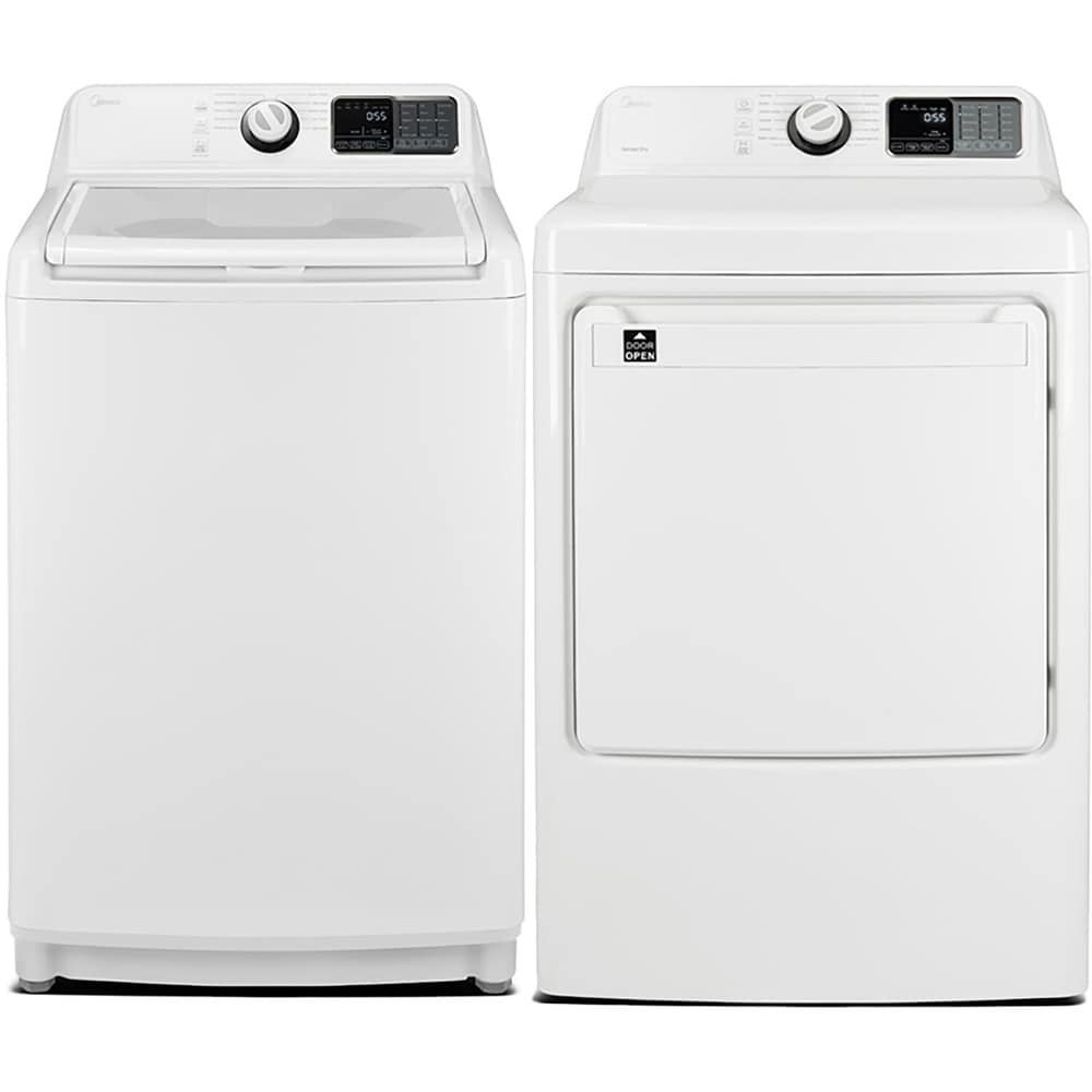 Midea 4.5Cu. Ft. Top Load Washer with Agitator and 7.5Cu. Ft. Front